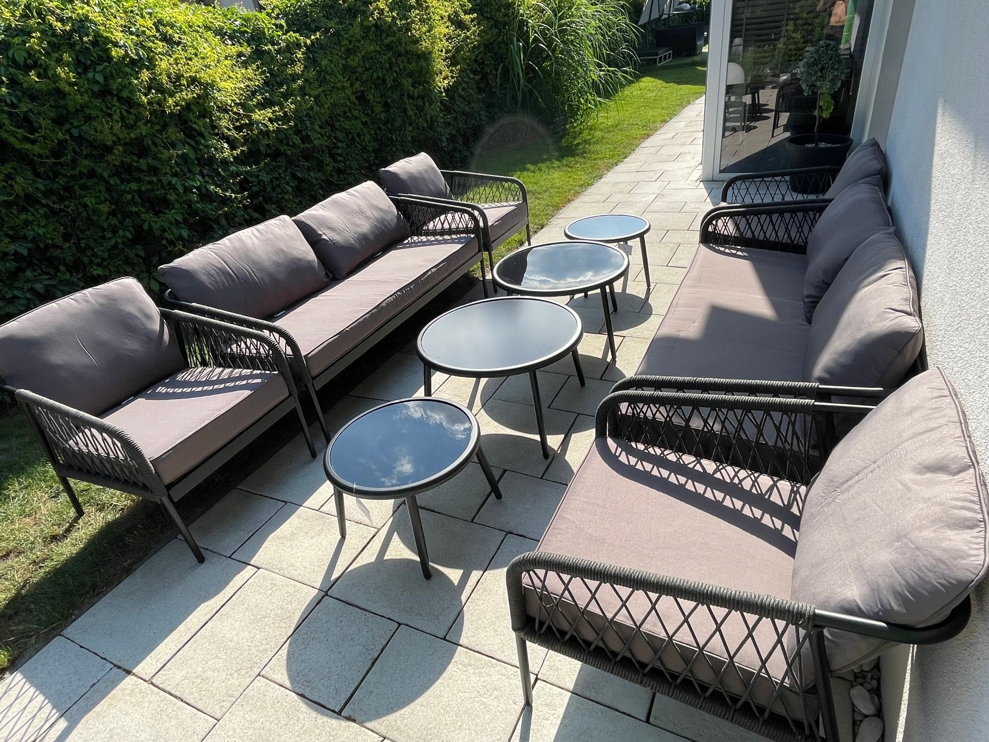 PORTO XXL zestaw mebli ogrodowych  2x sofa 4x fotel 4x stolik (sz)