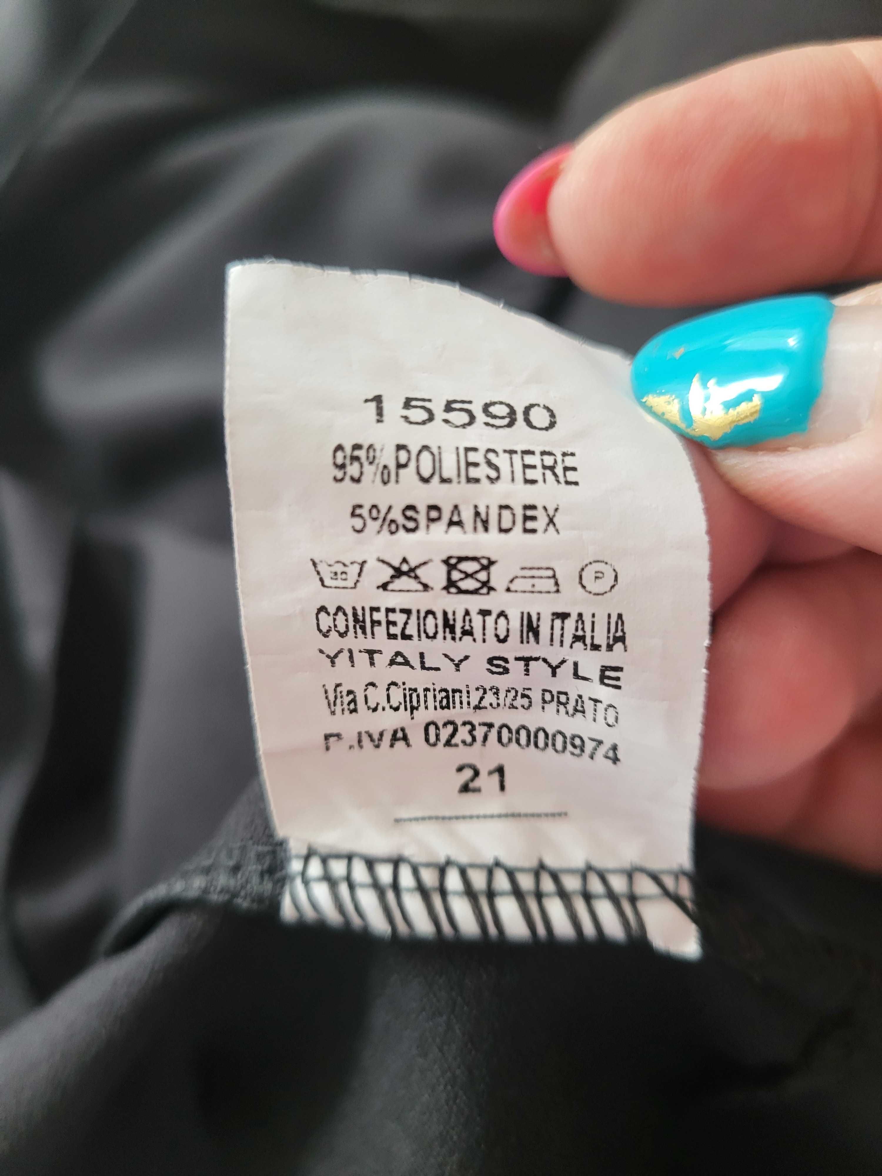 Czarna z falbanami sukienka 38 40