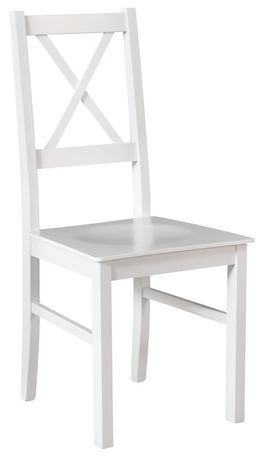 Krzesło 4 sztuki drewniane nietapicerowane białe krzyżak