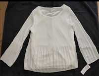 Biała zwiewna bluzka koszula l xl ciąża plisowana cudo