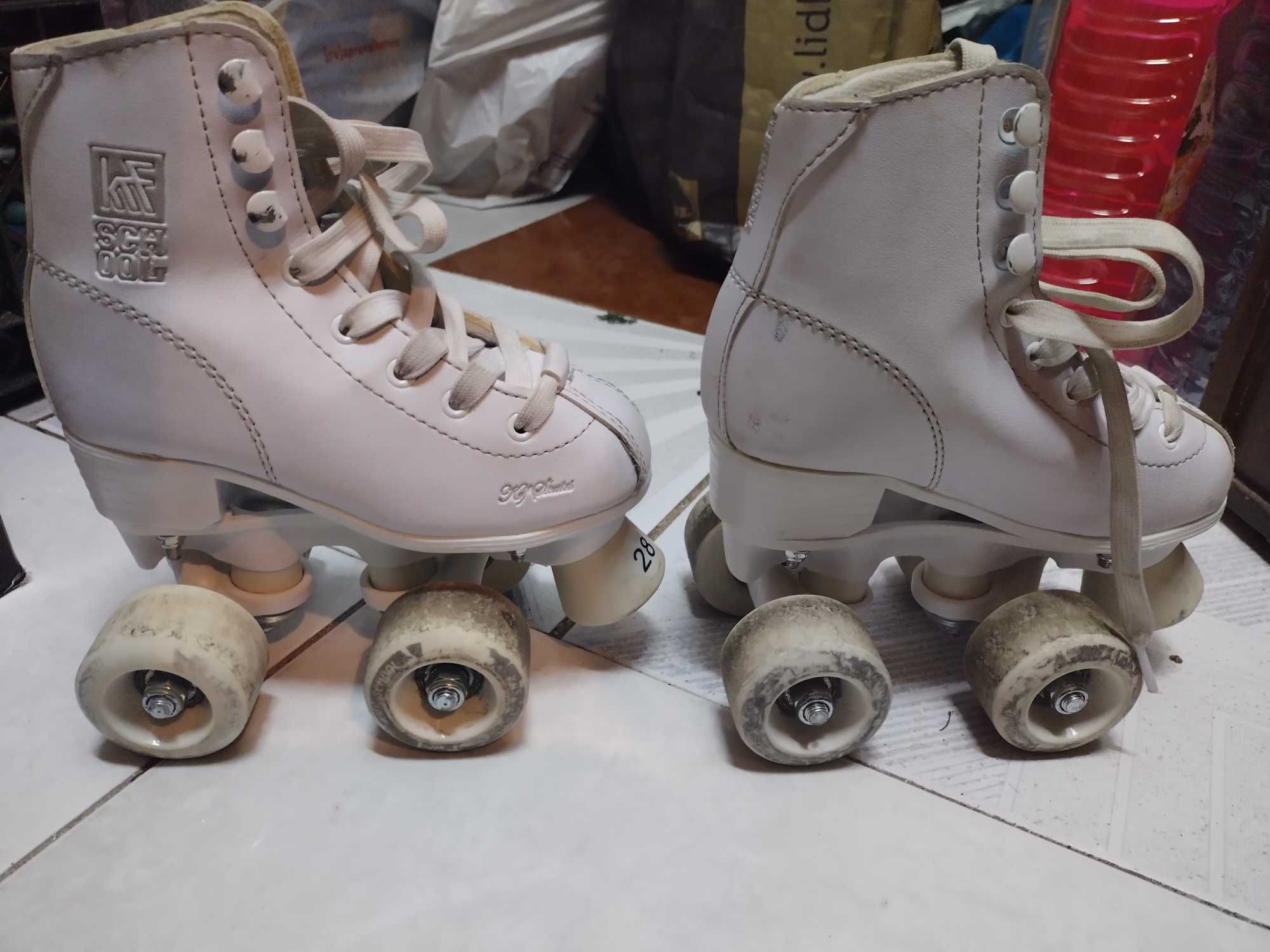 Patins Branco de 4 Rodas para Patinagem Artística Criança - 28