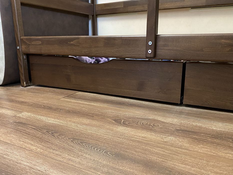 Ліжко Нота Плюс з ящиками та захисною планкою, щит