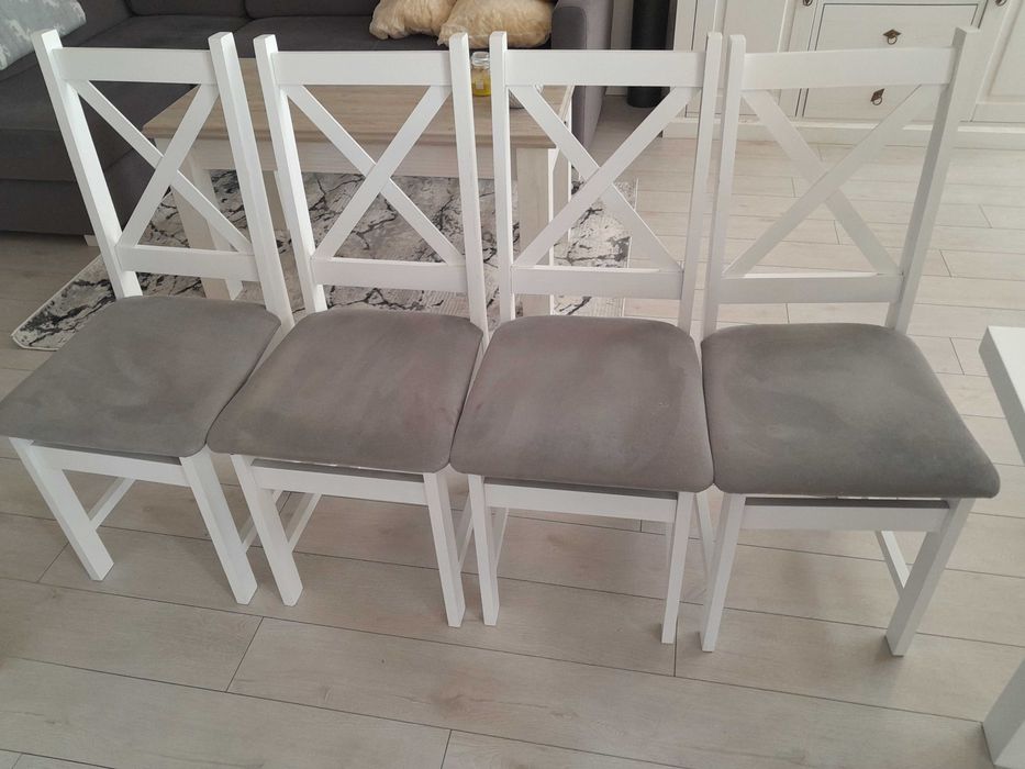 Krzesła zestaw 4 szt. białe