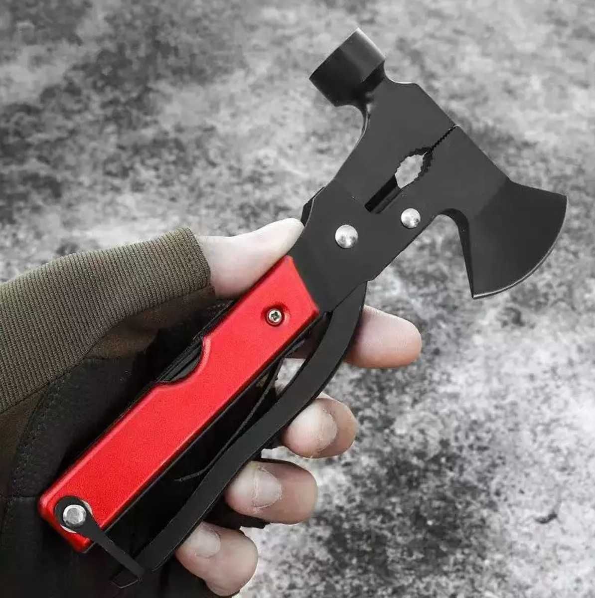 NOWE! Multitool zestaw survival narzędzia siekiera młotek obcęgi piła