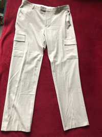 Beżowe spodnie klasyczne męskie/ styl bojówek- pas 92