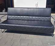 Sofa loft czarna skora naturalna