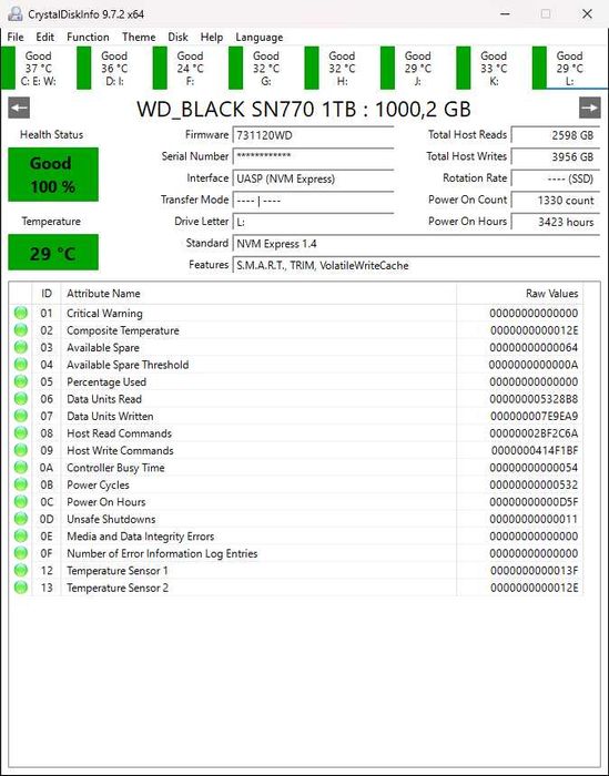 SSD WD Black SN770 1TB NVMe M.2