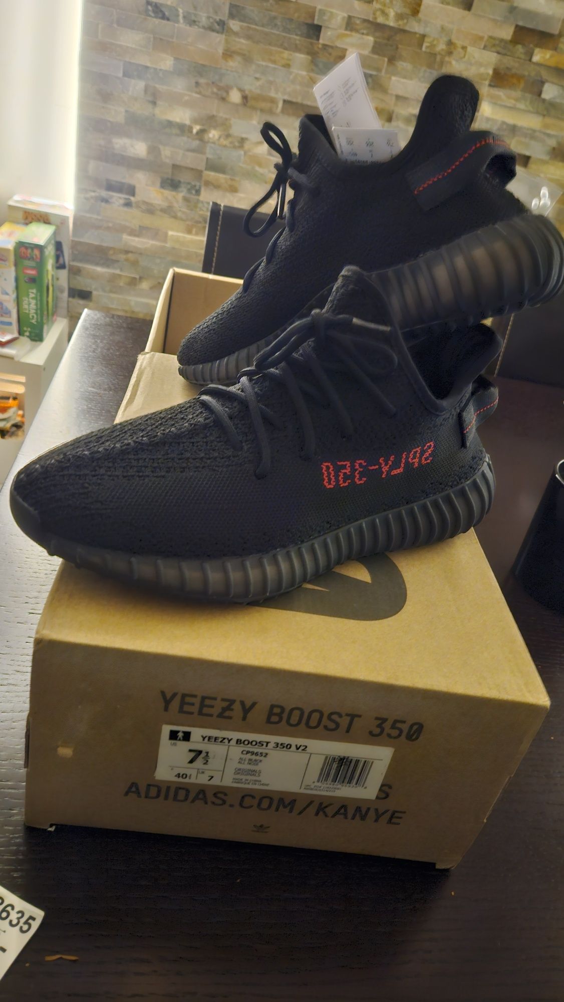 Adidas yezzy 350 v2 black red nowe