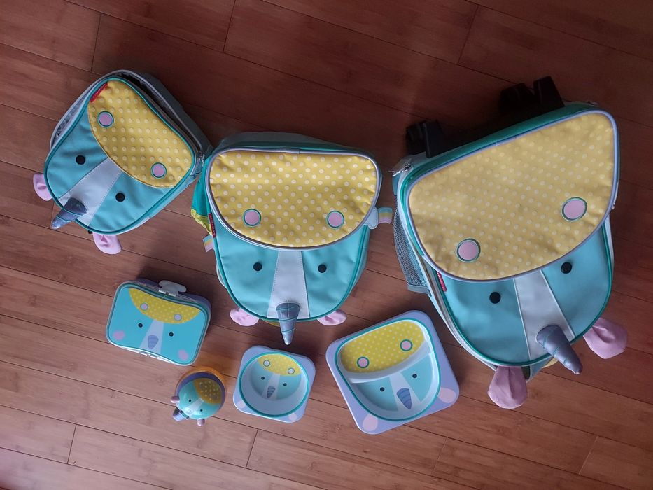 Zestaw Skip Hop jednorożec walizka plecak lanczówka gratisy