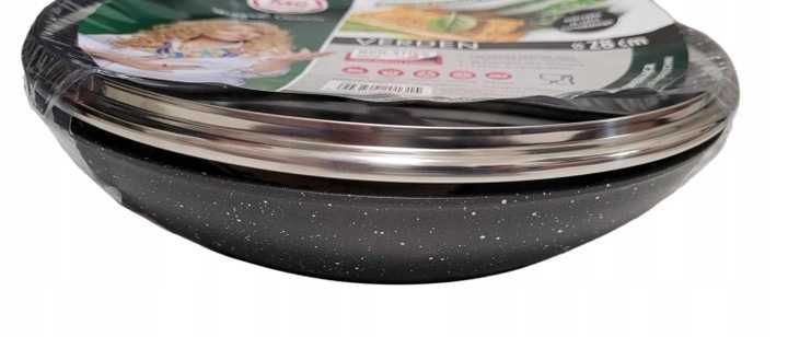 Patelnia z pokrywką NIEPRZYWIERAJĄCA non-stick INDUKCJA 28cm MG HOME