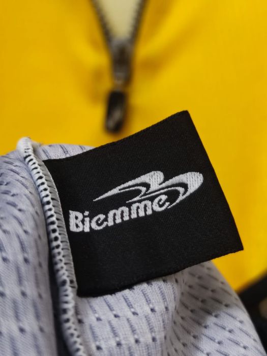 bluzka koszulka ciemna czarna żółta biała L Biemme classic sport retro