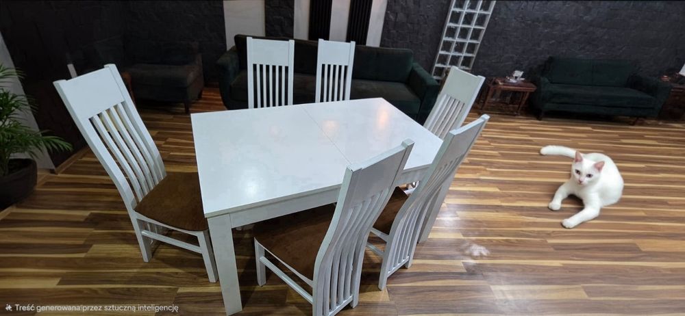 Stół 90x140 + 6 krzeseł