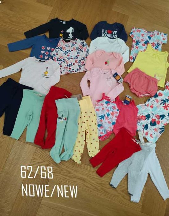 NOWE ubranka paka ubranek dla dziewczynki 62/68 bawełna