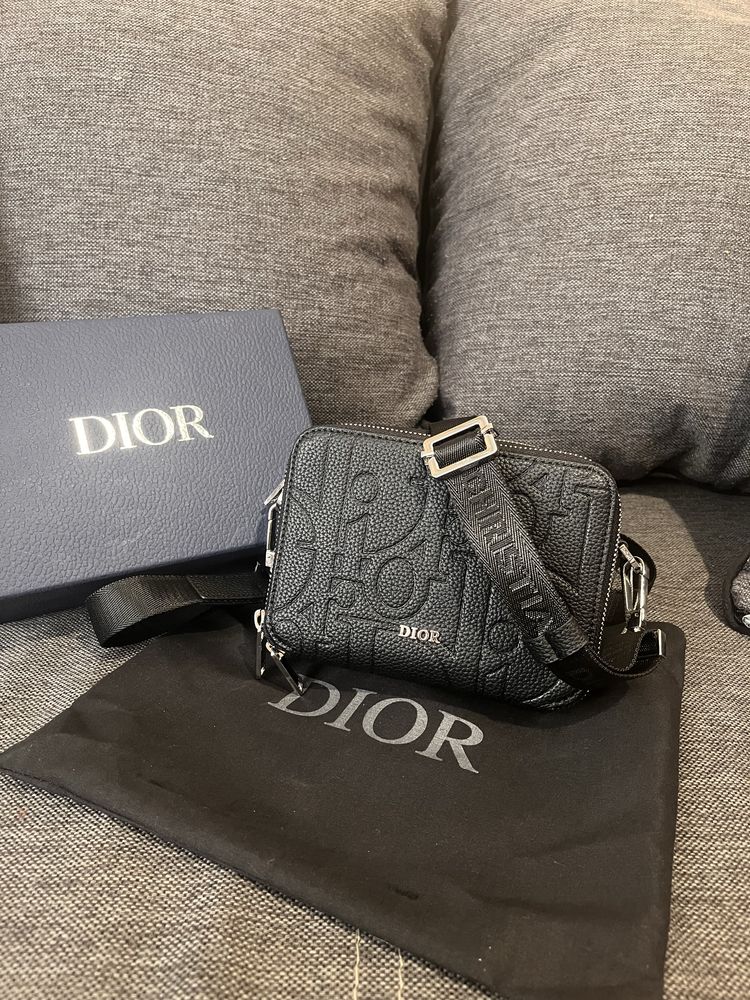 Сумка через плечо барсетка dior монограмная мужская небольшая кожанная
