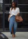 Jeansowa spodnice dluga zara XL