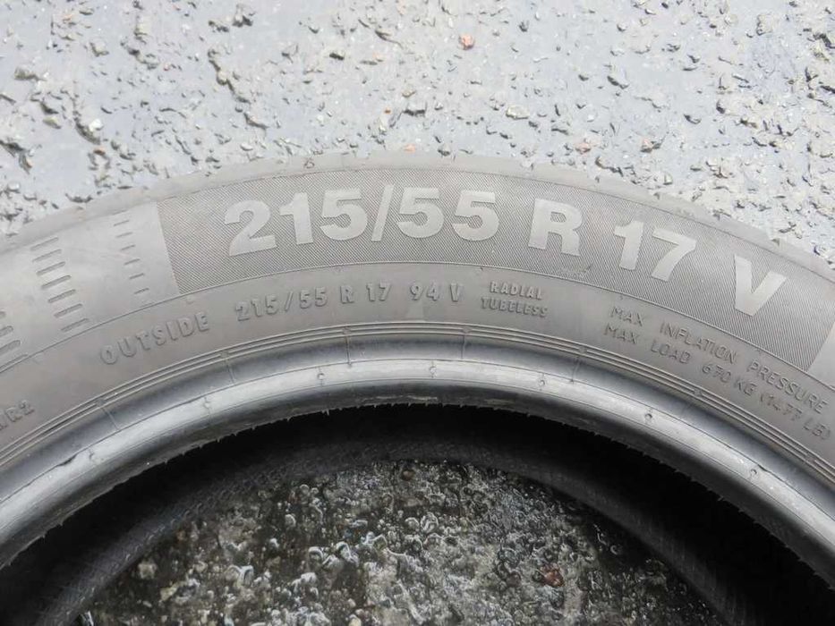 215/55 R17 94V Continental EcoContact5 літо 4штуки шини бу