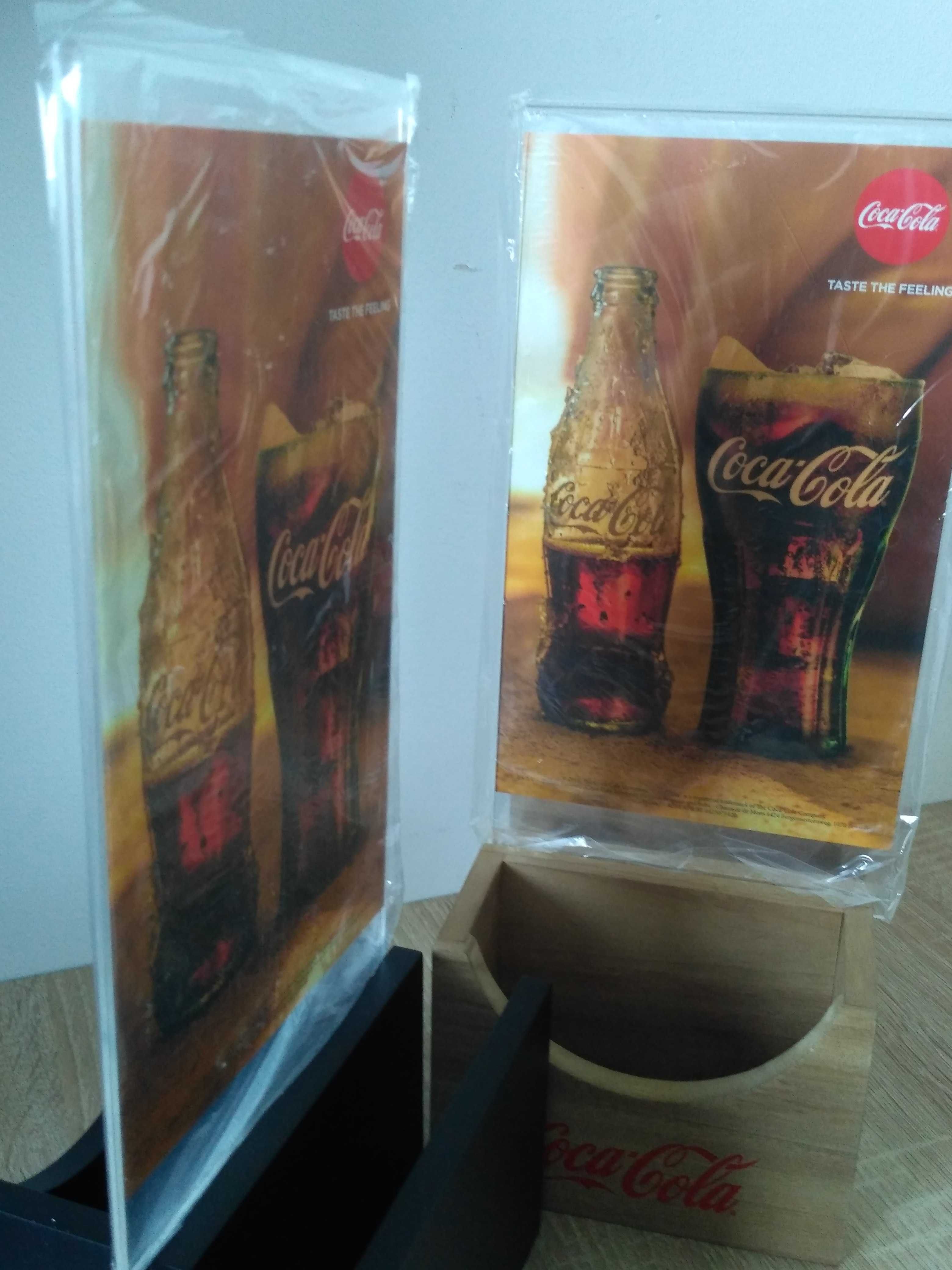 2 szt Coca Cola Elegancki drewniany billboard Menu Pudełka na serwetki