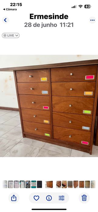 Armário estilo Vintage com gavetas