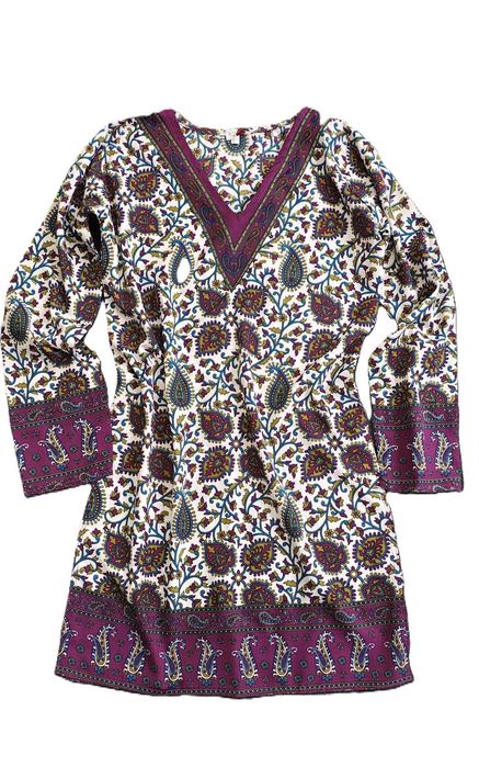 Tunika indyjska kolorowa wzór orientalny kwiatowy hippi boho