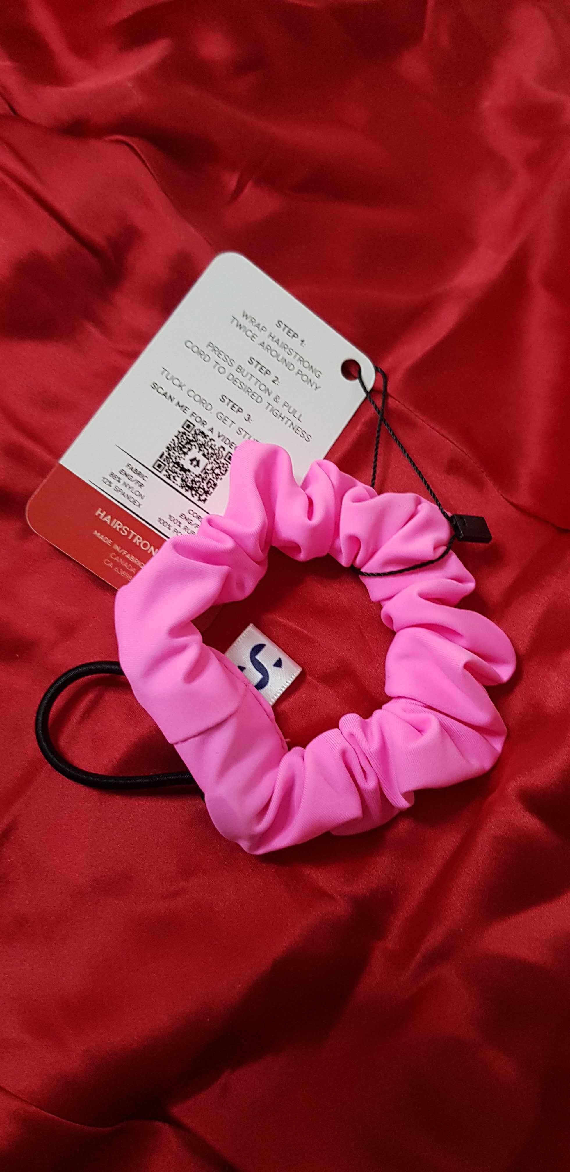 Nowa Strongband sportowa scrunchie original różowa gumka do włosów