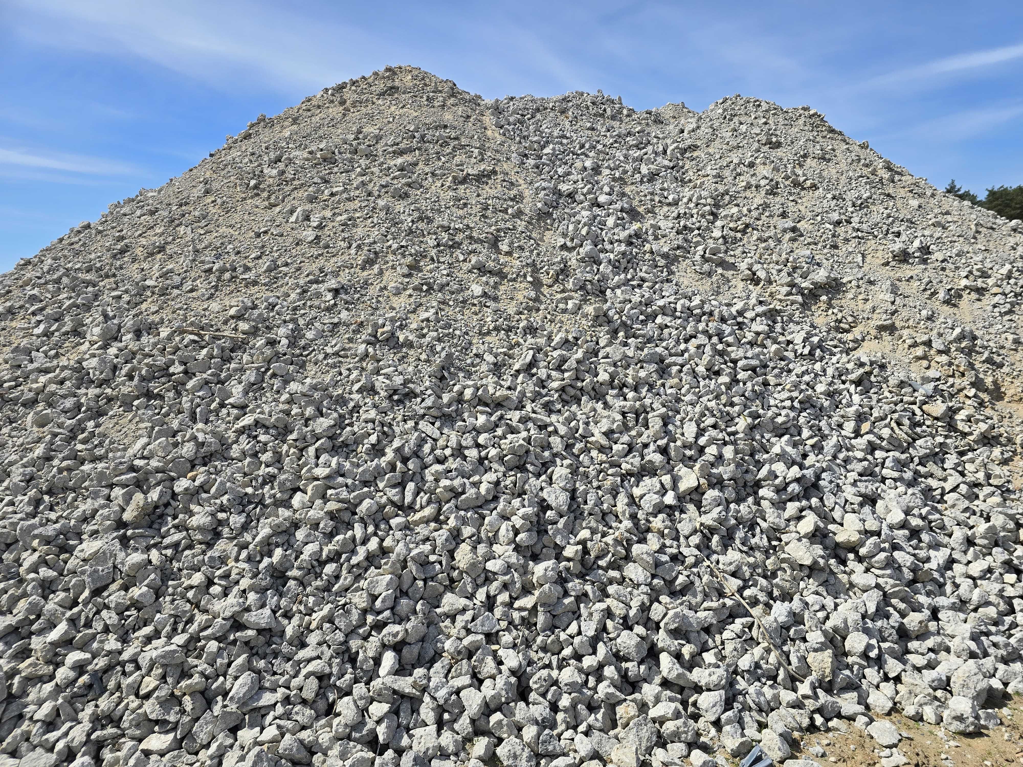Tłuczeń kruszony 0-63 mm, betonowy czysty, kruszywo drogowe