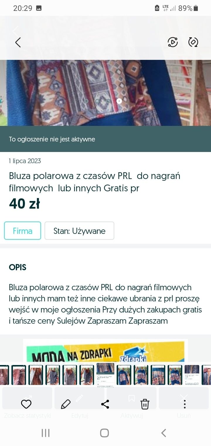 Bluza Męska polarowa dla dorosłego  xl  z prl di nagrań filmowych lub