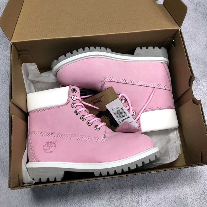 Жіночі черевики Timberland Pink з хутром 38 розмір