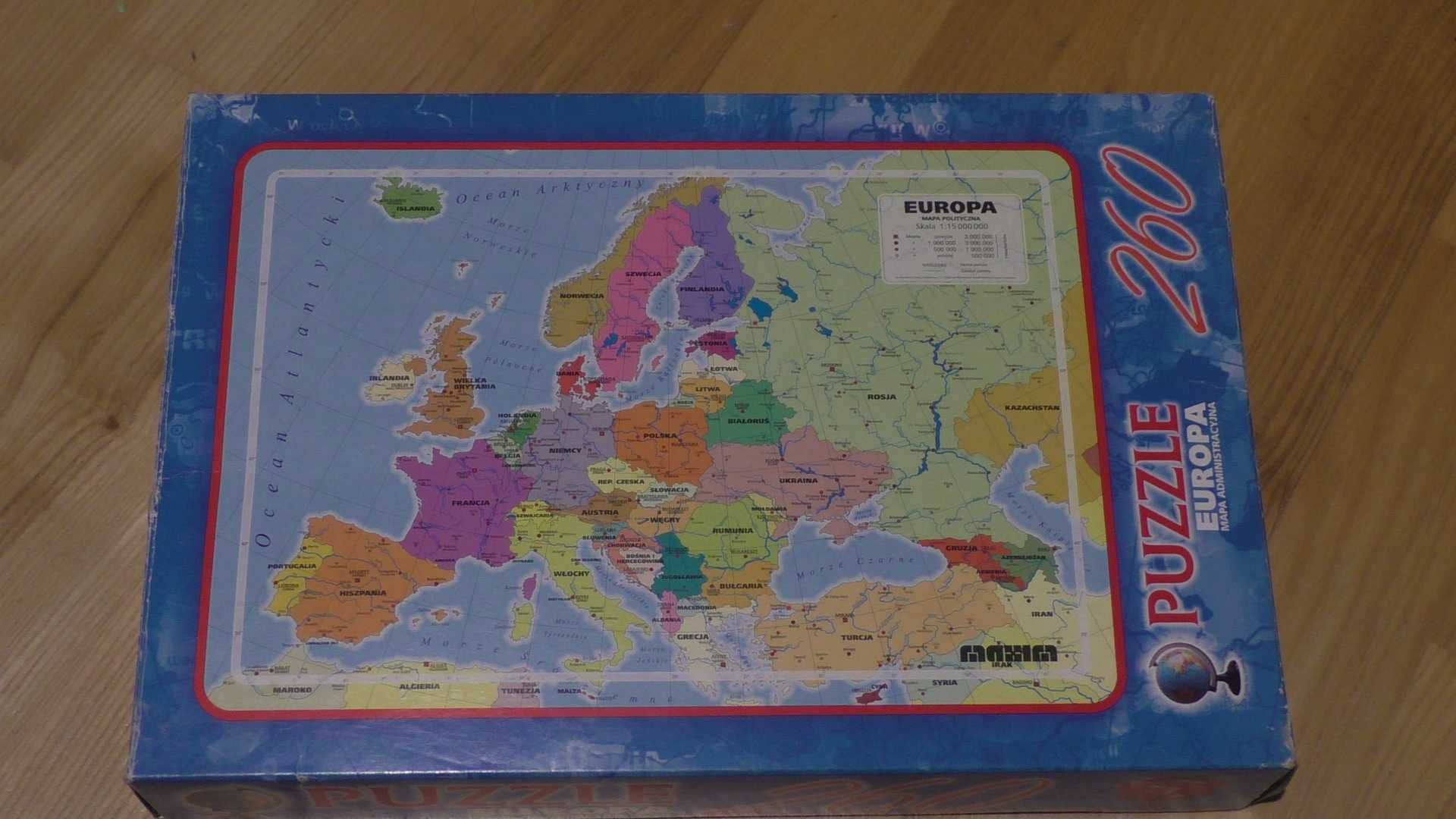 Puzzle Europa 260 szt. mapa administracyjna