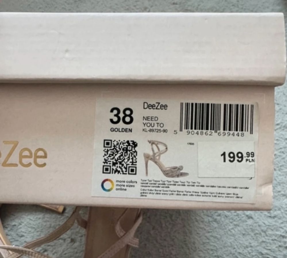 Buty na obcasie sandały szpilki z kryształkami błyszczące deezee