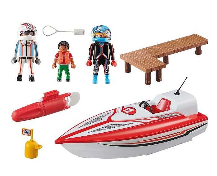 Lancha com motor pilhas barco Playmobil NOVO