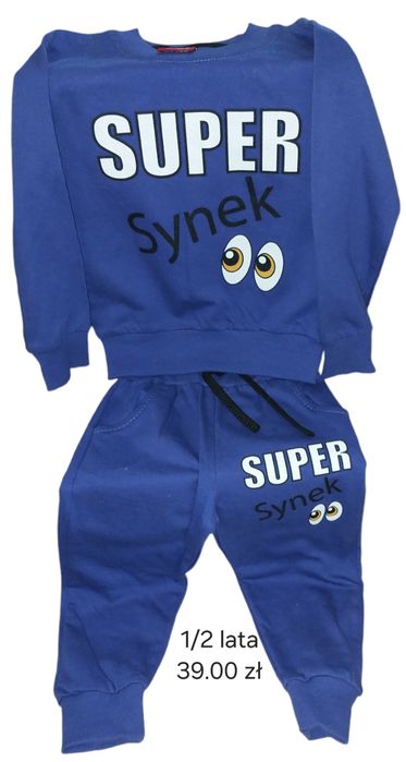 Komplet dresowy chłopięcy Super synek - rozmiar 1/2 lata