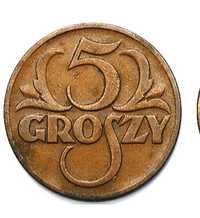 Moneta obiegowa II RP 5gr 1928r