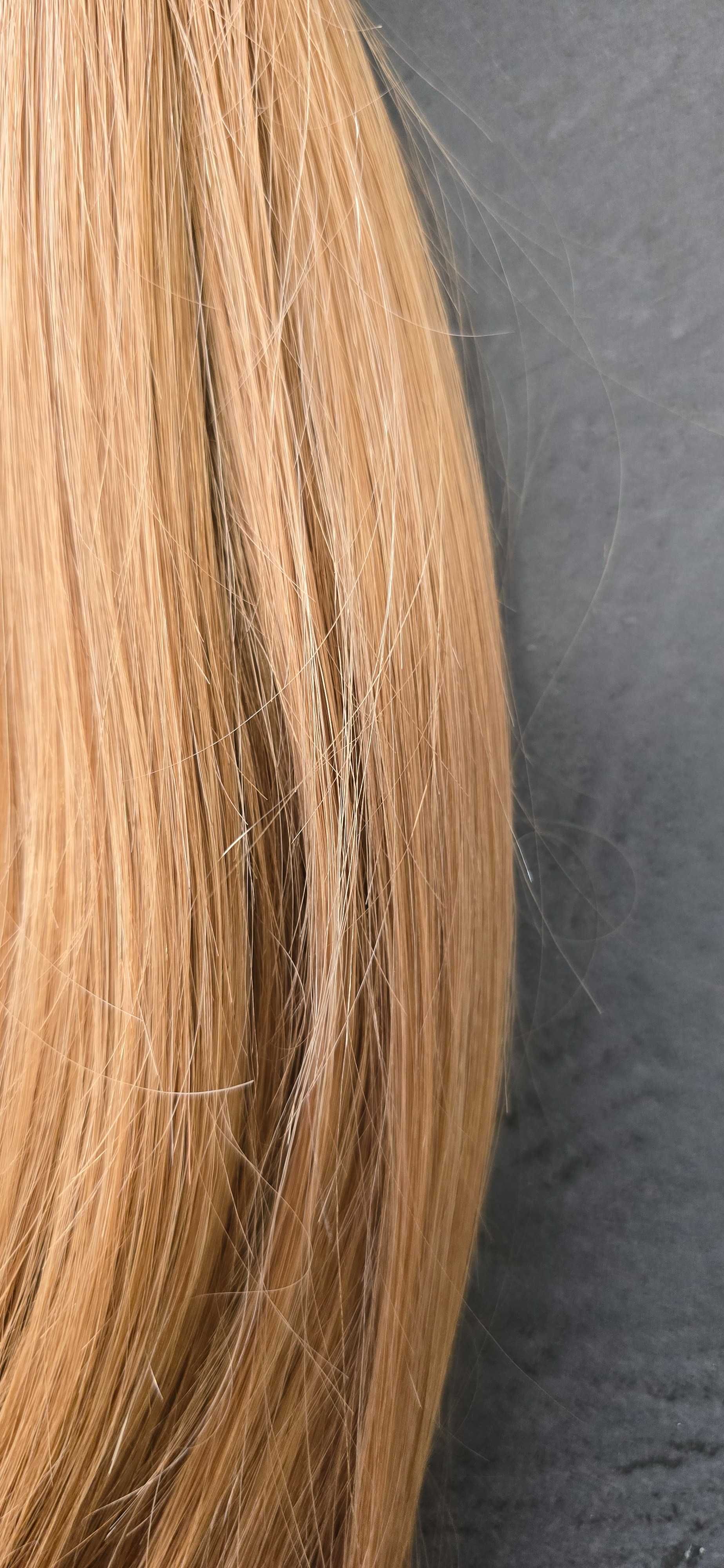 Włosy naturalne dł. 43 cm średni blond waga 150 gram słowiańskie