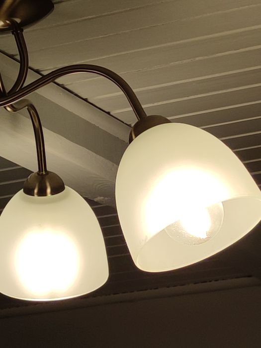 Żyrandol lampa sufitowa salon klasyczna mosiądz 3 lampy