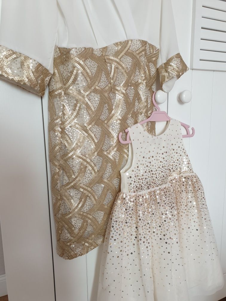 Zestaw sukienek mama r.S i córka r. 98 Sugarfree H&M