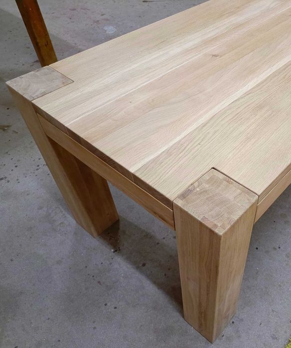 Stół dębowy 160x90 dostawki 240x90cm drewniany grube nogi stolarz