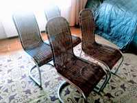 Komplet 4 krzesła z rattanu