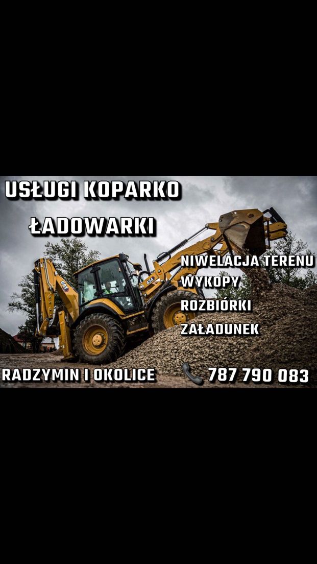 Usługi koparko ładowarką.Prace ziemne