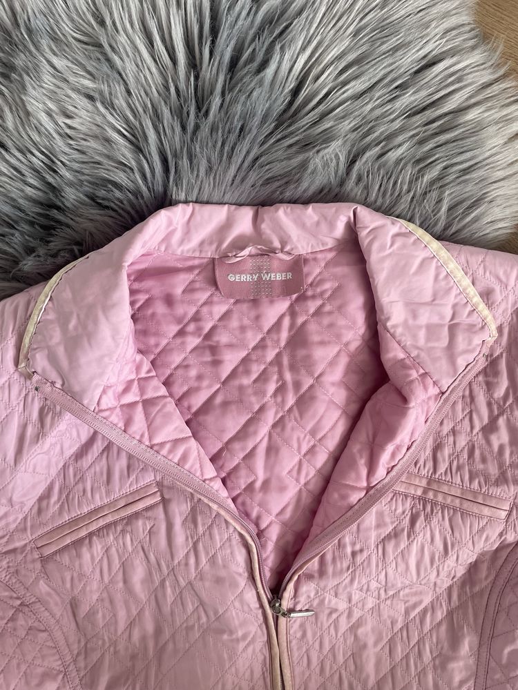 pudrowo różowa pikowana kurtka Gerry Weber rozmiar 46 plus size