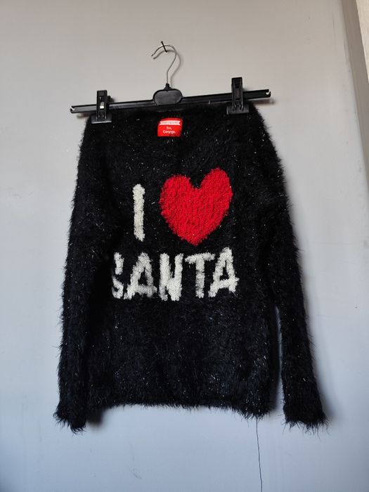 Piękny sweter z motywem świątecznym zimowym Santa mikołajki 140