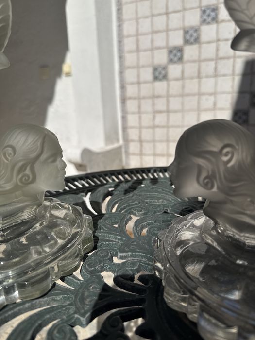Candelabros estilo Baccarat Cristal Sereia de três lumes- par