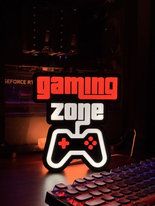 Lampka LED Gaming Zone USB dekoracyjna do pokoju gracza