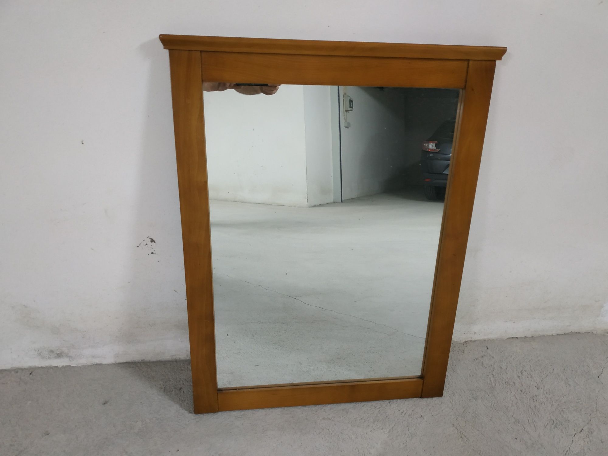 Espelho de cómoda ou quarto com aro em madeira 90 x 70