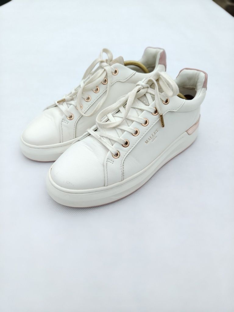Buty sportowe skórzane sneakersy damskie białe Mallet London rozmia 39