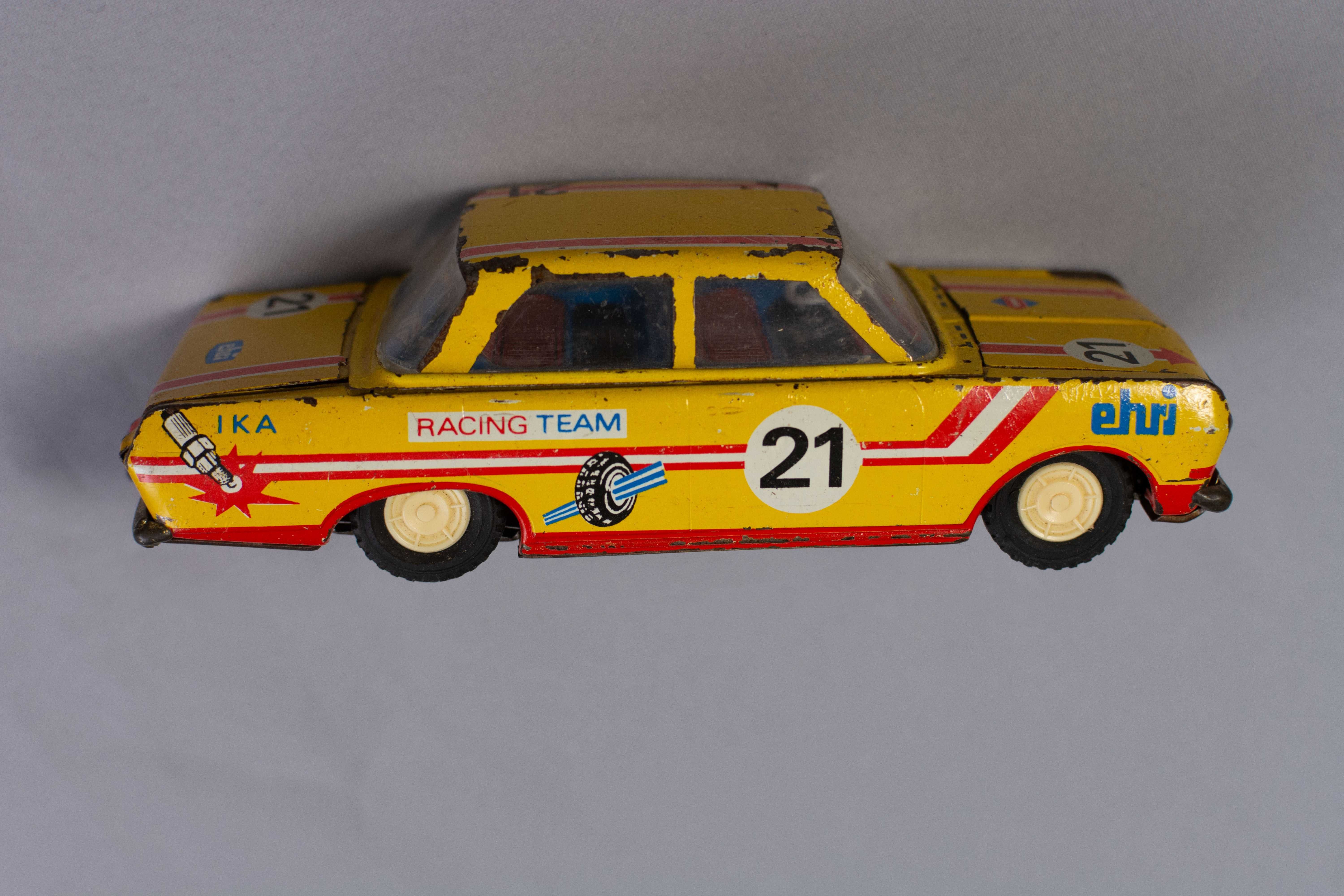 Friction Tin Toy Car OPEL Rekord Rally Racing team 1965 EHRI  Germany