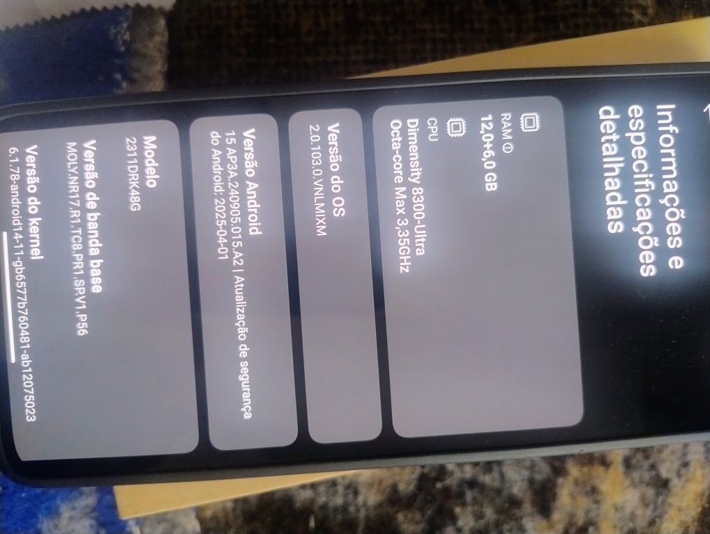 Poco x6 pro 5g 12 gb RAM 512 GB memória