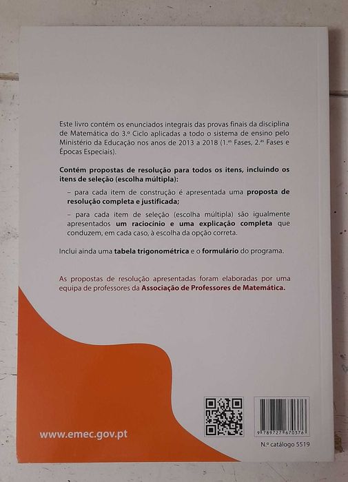 Manuais escolares "Preparação para Provas finais - Matemática 3ºCiclo"
