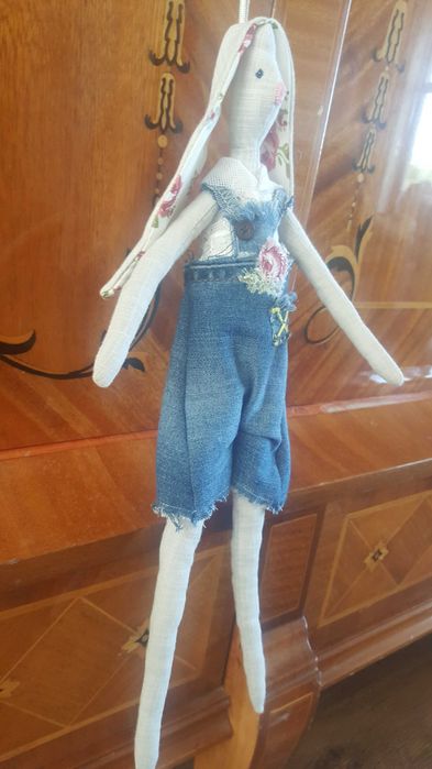 Króliczek handmade - maskotka dziecięca, zawieszka ozdobna, rękodzieło