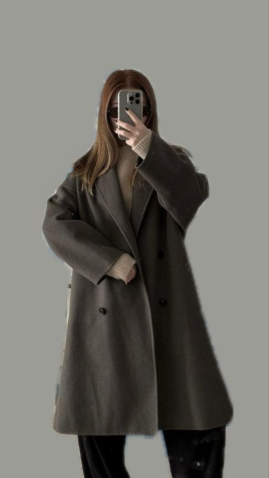 пальто zara шерсть сіре