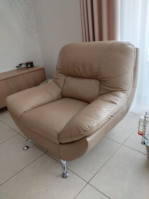 3 szt. Wypoczynek 3,2,1 skóra naturalna.